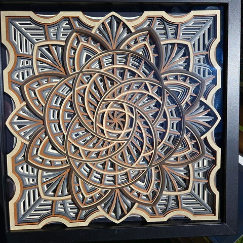 Mandala - 12" x 12" - interlocked light