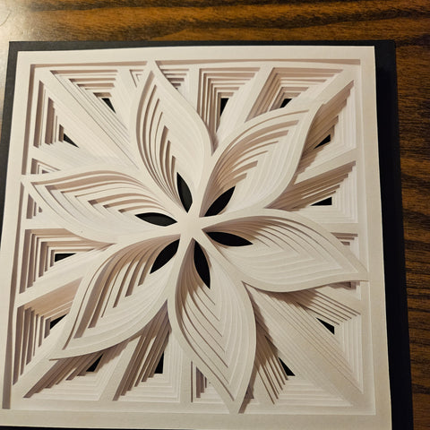 Mandala - 12" x 12" - Optical White Flower