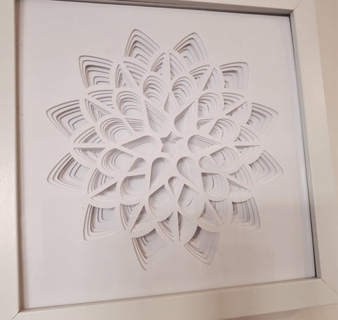 Mandala - 8"x 8" - White Snowflake